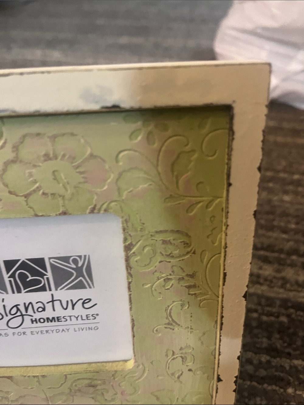 Green & Cream Textured Photo Frame - Picture 3 of 5